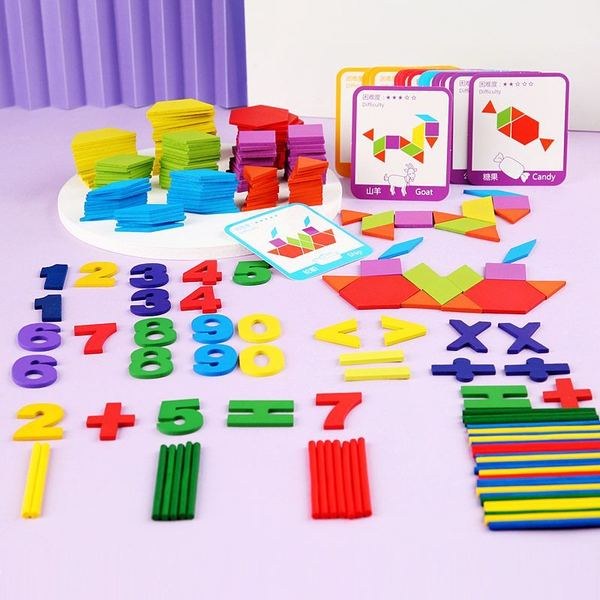 Wooden counting and number learning set